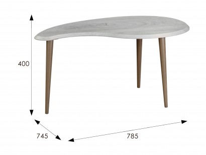 Стол журнальный BeautyStyle 19 (40х78,5х74,5) в стиле лофт, дуб дымчатый, шимо