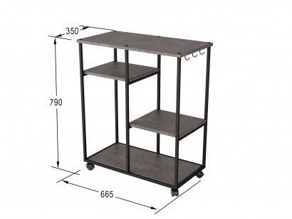 Консоль Вэстри (79х66,5х35) в стиле лофт, серый бетон