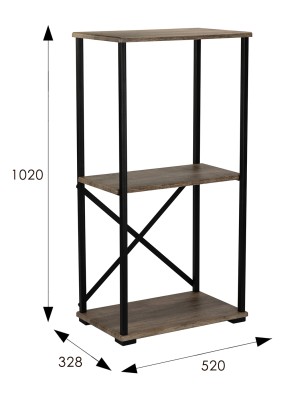 Подставка- стеллаж BeautyStyle 2 (102х52х32,8) в классическом стиле, дуб маррон, черный