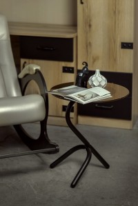 Стол журнальный Дуэт 5 тонированное (55х50х50) в стиле техно, черный Стол журнальный Дуэт 5 тонированное (55х50х50) в стиле техно, черный