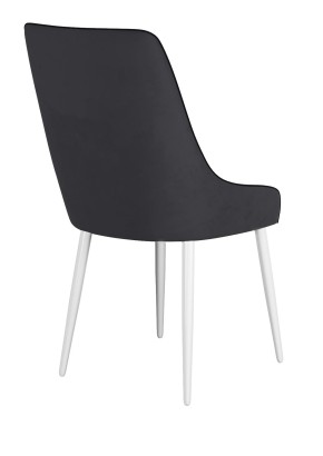 Стул DikLine 305 микровелюр K21 черный/ ножки белые