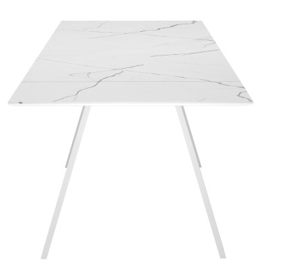 Стол DikLine DKL140 Керамика Белый мрамор/опоры белые (2 уп.)