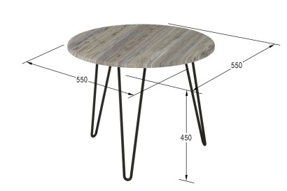 Стол журнальный Рид 430 скания (45х55х55) в скандинавском стиле, серый