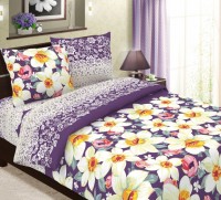 Комплект постельного белья КПБ Нарциссы вид фиолетовый Бязь арт. Narcissy