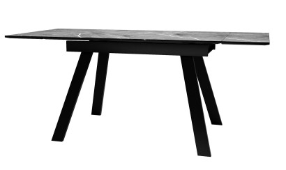 Стол DikLine DKL140 Керамика Серый мрамор/опоры черные (2 уп.)