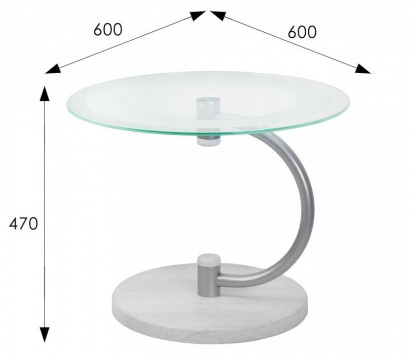 Стол журнальный Дуэт 13Н (47х60х60) в стиле техно, металлик, дуб дымчатый