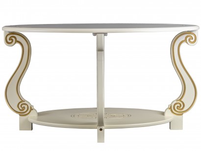 Стол журнальный Овация (М) (49х90х61) в классическом стиле, слоновая кость, золото