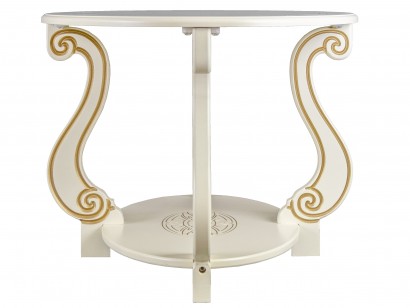 Стол журнальный Овация (М) (49х90х61) в классическом стиле, слоновая кость, золото