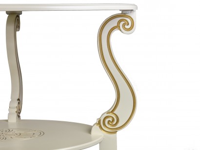 Стол журнальный Овация (М) (49х90х61) в классическом стиле, слоновая кость, золото