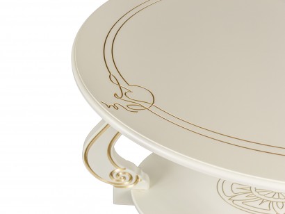 Стол журнальный Овация (М) (49х90х61) в классическом стиле, слоновая кость, золото