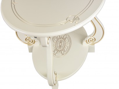 Стол журнальный Овация (М) (49х90х61) в классическом стиле, слоновая кость, золото