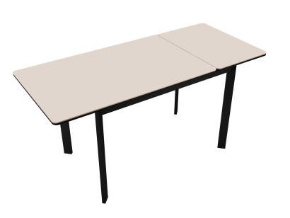 Стол DikLine LK90 Керамика Krater Perla (бежевый матовый) /подстолье черное/опоры черные