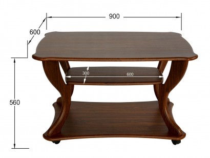 Стол журнальный Маэстро СЖ-02 (56х90х60) в скандинавском стиле, орех