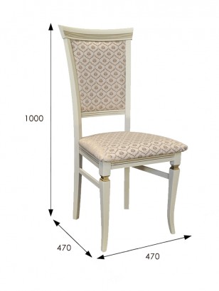 Стул Бонита (100х47х45) в классическом стиле, слоновая кость, золото, яра даймонд