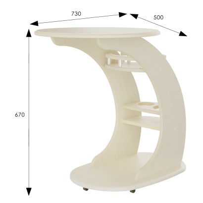 Стол придиванный Люкс Л (67х50х73) в классическом стиле, дуб шампань