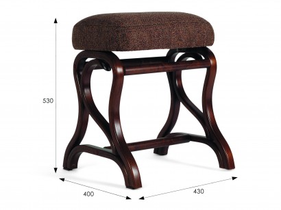 Банкетка Диана/рогожка (53х43х40) в стиле прованс, темно-коричневый, коричневая