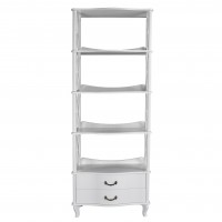 Этажерка Джульетта-4 широкая, Л (202х75х42) в классическом стиле, молочный дуб