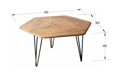 Стол журнальный Олдем (46,5х90х80) в скандинавском стиле, дуб американский