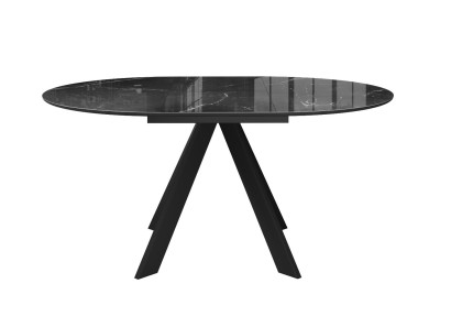 Стол DikLine SFC110 d1100 стекло Оптивайт Черный мрамор/подстолье черное/опоры черные