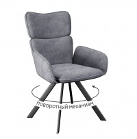 Стул DikLine 501 поворотный SB6 св.сер, ножки черные Стул DikLine 501 поворотный SB6 св.сер, ножки черные