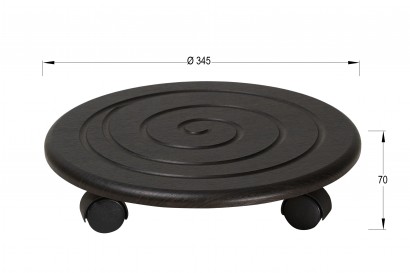 Подставка для цветов Спираль на колесах (2 шт) (7х34,5х34,5) в скандинавском стиле, венге